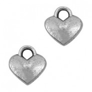 Metal charm Heart with eyelet 8x7mm Antique silver